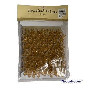 2/$20 Gold Beaded Trim 6 Yards for Crafts Home Decor  New in Package